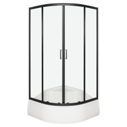 KERRA - Sprchovací kút s hlbokou vaničkou PS Aruba GL 90 (čierna) (5907548124784)
