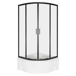 KERRA - Sprchovací kút s vaničkou Aruba GL 90, čierna (5907548125842)