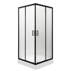 KERRA - Sprchovací kút s vaničkou Soho SQ 90 (čierny) (5907548118813)