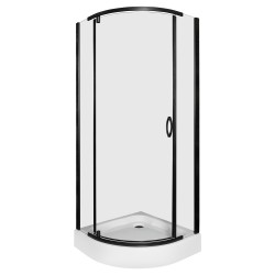KERRA - Sprchovací kút s vaničkou Splash 80 (čierny) (5907548123510)