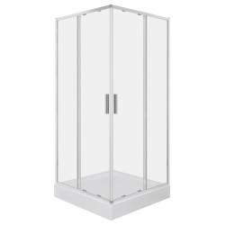 KERRA - Sprchovací kút Solid SQ 100 chróm (s vaničkou) (5907548124500)