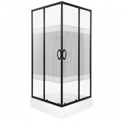 KERRA - Sprchovací kút Xenia SQ čierna 80 (s vaničkou) (5907548123053)