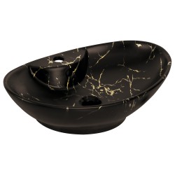 KERRA - Umývadlo na dosku KR-139 MARBLE BL/G (čiernozlaté) (5907548118424)