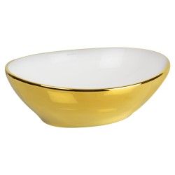 KERRA - Umývadlo na dosku KR-707 WH/G (biela-zlatá) (5907548116956)