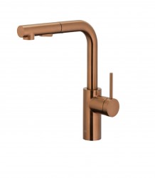 KFA - Bat. Duero basic kuchynská stojaca s vyberateľnou a otočnou výtokovou armatúrou, brúsené ružové zlato (6623-110-34)