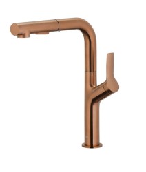 KFA - Bat. Duero design kuchynská, stojaca, s vyberateľnou a otočnou výtokovou armatúrou, brúsené ružové zlato (6623-220-34)