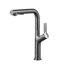 KFA - Batéria Duero design, kuchynská, stojaca, s vyberateľnou a otočnou výtokovou armatúrou, PVD gunmetal šedá (6623-220-61)