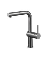 KFA - Batéria Duero Edge, kuchynská, stojaca, s vyberateľnou a otočnou výtokovou armatúrou, PVD gunmetal šedá (6623-510-61)