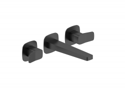 KFA - Batéria Malaga, umývadlová, 3-otvorová, podomietková, stenová, čierna (4529-821-81)