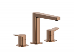 KFA - Batéria Malaga, umývadlová, 3-otvorová, stojaca, PVD brúsené ružové zlato (4522-221-34)