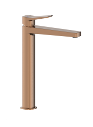 KFA - Batéria Malaga, umývadlová, na dosku so spustom klik-klak, PVD brúsené ružové zlato (4522-712-34)