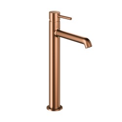 KFA - Batéria Moza mini umývadlová, na dosku, stojaca, s výpustou klik-klak, PVD brúsené ružové zlato (5032-632-34)