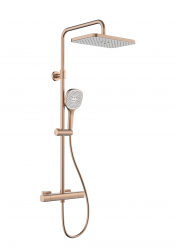 KFA - Dažďová hlavica Malaga s termostatickou sprchou, nástenná, PVD brúsené ružové zlato (5756-910-34)