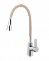 KFA - Drezová batéria RUMBA DUO s elastickým výtokom béžová/chróm (6553-925-51)