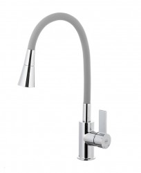 KFA - Drezová batéria RUMBA DUO s elastickým výtokom sivá/chróm (6553-925-63)