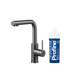KFA - Duero pure basic, filtrujúca s otočnou výtokovou armatúrou, PVD gunmetal šedá + profine blue s (6623-913-61)