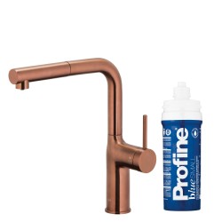 KFA - Duero pure move pull-out bat. kuchynská filtrujúca, brúsené ružové zlato + filter profine blue (6623-423-34)