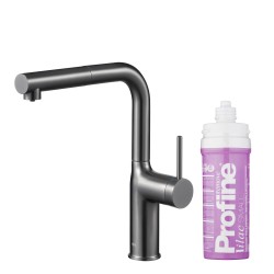 KFA - Duero pure move pull-out, filtrujúca s otočnou výtokovou armatúrou, gunmetal šedá + profine lilac s (6623-425-61)