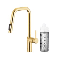 KFA - Duero pure style, filtrujúca, s otočnou výtokovou armatúrou, PVD brúsené svetlé zlato + profine silver s (6623-314-39)