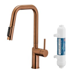 KFA - Duero pure style pull-out bat. kuchynská filtrujúca, brúsené ružové zlato + filter hydro+ (6623-312-34)