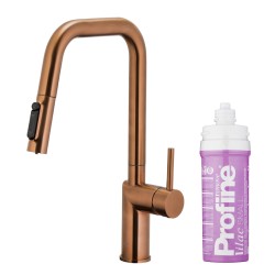 KFA - Duero pure style pull-out bat. kuchynská filtrujúca, brúsené ružové zlato + filter profine lila (6623-315-34)