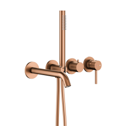 KFA - Set vaňový, podomietkový Moza s batériou 3-otvorovou, 2 funkčné, brúsené ružové zlato (5039-411-34)