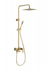 KFA - Sprchový stĺp Logon s batériou sprchovou a vaňovým výtokom, PVD brúsené svetlé zlato (5136-925-39)