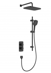KFA - Súprava sprchová Malaga, termostatická, podomietková s posuvným drážkovým ramenom, čierna (5759-301-81)