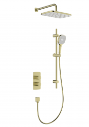 KFA - Súprava sprchová Malaga, termostatická, podomietková s posuvným drážkovým ramenom, PVD brúsené zlato (5759-301-31)