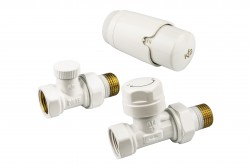 KFA - Súprava termostatická radiátorová, jednoduchá Komfort Pro, biela (757-030-44-BL)