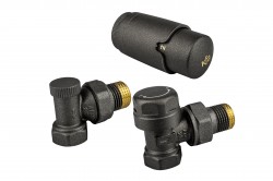 KFA - Súprava termostatická radiátorová, uhlová Komfort Pro, grafitová (757-130-61-BL)