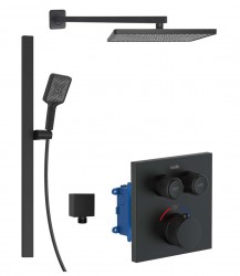 Kielle - Arkas I Termostatická batéria pod omietku, na 2 spotrebiče, s príslušenstvom a telesom, matná čierna (20611SPT34)