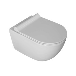 Kielle - Gaia Závesné WC s doskou SoftClose, Rimless, biela (30115000)