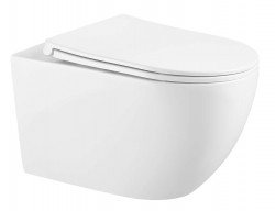 Kielle - Gaia Závesné WC s doskou SoftClose, Rimless, biela (30115002)