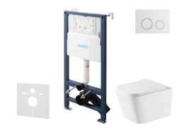 Kielle - Genesis New Set predstenovej inštalácie, klozetu Arkas I, Vortex Rimless+, dosky softclose a tlačidla Gemini New II, lesklá biela/chróm (30528SS76)