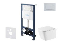 Kielle - Genesis New Set predstenovej inštalácie, klozetu Arkas I, Vortex Rimless+, dosky softclose a tlačidla Gemini New III, lesklý chróm (30528SS80)