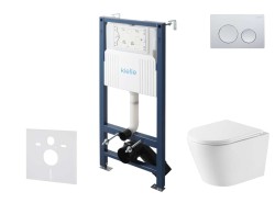 Kielle - Genesis New Set predstenovej inštalácie, klozetu Nefia, Vortex Rimless+, dosky softclose a tlačidla Gemini New I, lesklý chróm (30528SS47)