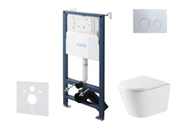 Kielle - Genesis New Set predstenovej inštalácie, klozetu Nefia, Vortex Rimless+, dosky softclose a tlačidla Gemini New II, lesklý chróm (30528SS50)