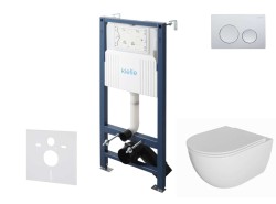 Kielle - Genesis New Set predstenovej inštalácie, klozetu Oudee, Rimless, dosky softclose a tlačidla Gemini New I, lesklý chróm (30528SS02)