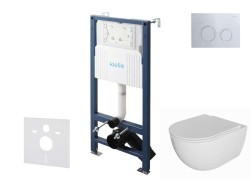 Kielle - Genesis New Set predstenovej inštalácie, klozetu Oudee, Rimless, dosky softclose a tlačidla Gemini New II, lesklý chróm (30528SS05)