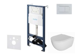 Kielle - Genesis New Set predstenovej inštalácie, klozetu Oudee, Rimless, dosky softclose a tlačidla Gemini New III, lesklý chróm (30528SS08)