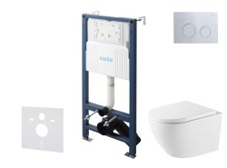 Kielle - Genesis New Set predstenovej inštalácie, klozetu Oudee, Vortex Rimless+, dosky softclose a tlačidla Gemini New II, lesklý chróm (30528SS68)