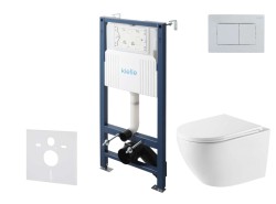 Kielle - Genesis New Set predstenovej inštalácie, klozetu Oudee, Vortex Rimless+, dosky softclose a tlačidla Gemini New III, lesklý chróm (30528SS62)