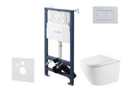 Kielle - Genesis New Set predstenovej inštalácie, klozetu Oudee, Vortex Rimless+, dosky softclose a tlačidla Gemini New III, lesklý chróm (30528SS71)