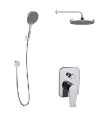 Kielle - Harmonia Sprchový set s batériou pod omietku, na 2 spotrebiče, s príslušenstvom EcoSpare a telesom, chróm (20623SP110)