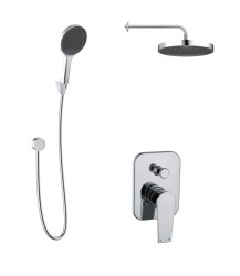 Kielle - Harmonia Sprchový set s batériou pod omietku, na 2 spotrebiče, s príslušenstvom EcoSpare a telesom, chróm (20623SP110)