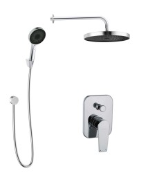 Kielle - Harmonia Sprchový set s batériou pod omietku, na 2 spotrebiče, s príslušenstvom EcoSpare a telesom, chróm (20623SP40)