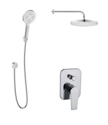 Kielle - Harmonia Sprchový set s batériou pod omietku, na 2 spotrebiče, s príslušenstvom EcoSpare a telesom, chróm (20623SP90)