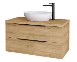 Kielle - Idolio Skrinka vrátane dosky pod umývadlo 100x54x50 cm, s výrezom, karamel (50024101)