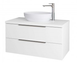 Kielle - Idolio Skrinka vrátane dosky pod umývadlo 100x54x50 cm, s výrezom, lesklá biela (50024100)